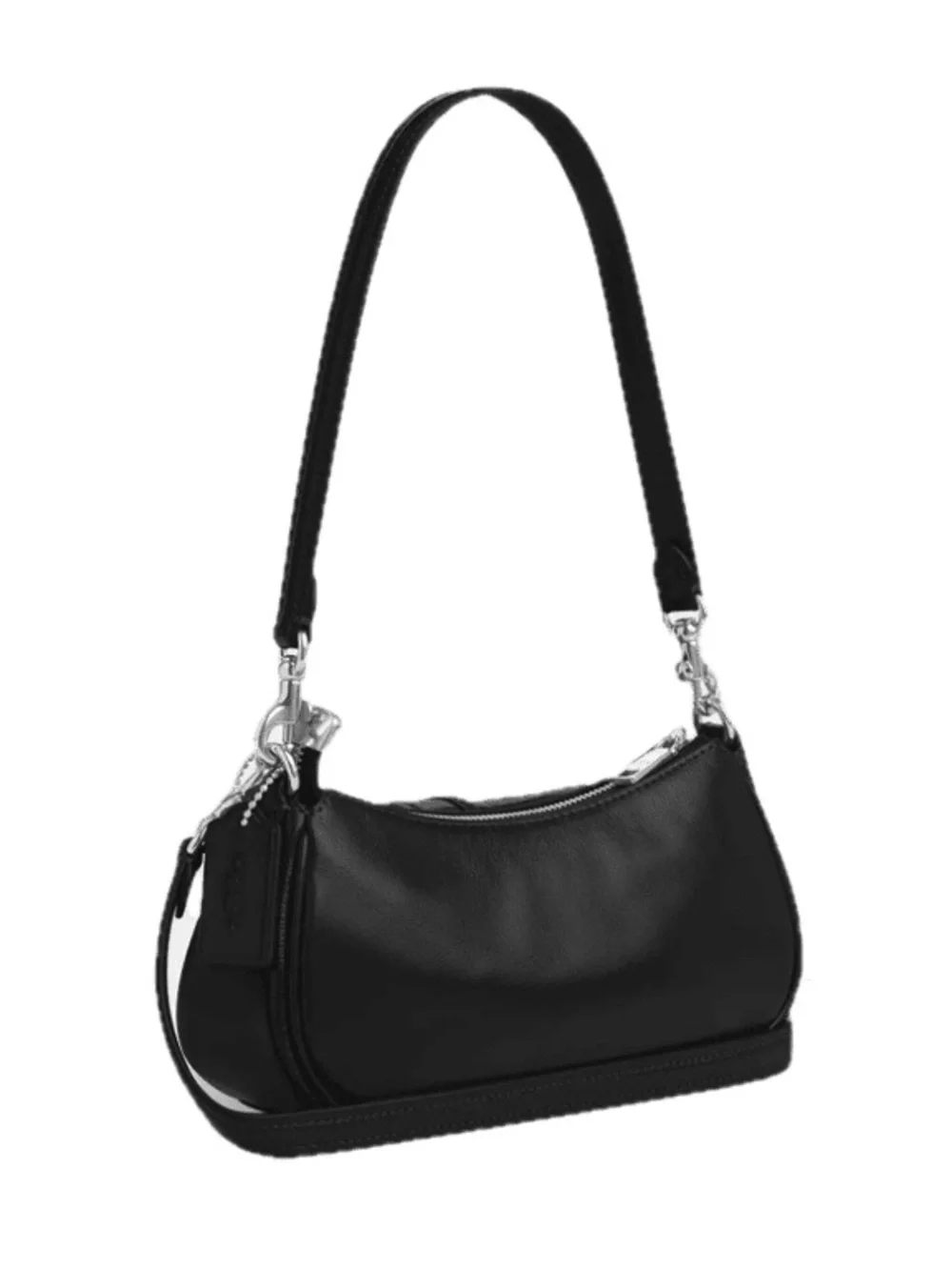 COACH Mini Ashton Leather Shoulder Bag in Black Glazed Leather, New with Tags